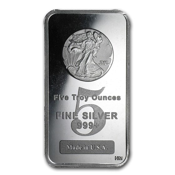 5 oz Silver Bar - Walking Liberty Design 5 oz Silver Bar - Walking Liberty Design